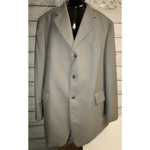 Bill Blass Mens Blazer Suit Jacket Size 46 R Gray Wool 3 Button Sport Coat